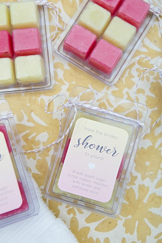 sugar cube scrub spa bridal shower favors are very nice and cool favors, they can be DIYed