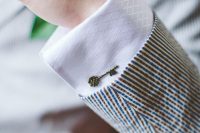 vintage key cufflinks will give a special touch to the look while being a delicate detail in a groom’s or groomsman outfit