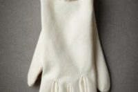 white gloves with pearl embellishments and flowers look girlish and very elegant