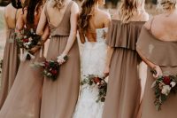 cute neutral bridesmaids’ looks