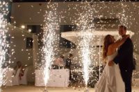 give your first dance a wow factor with lots of sparklers used, they will give a lovely touch to the space and will make it feel fun