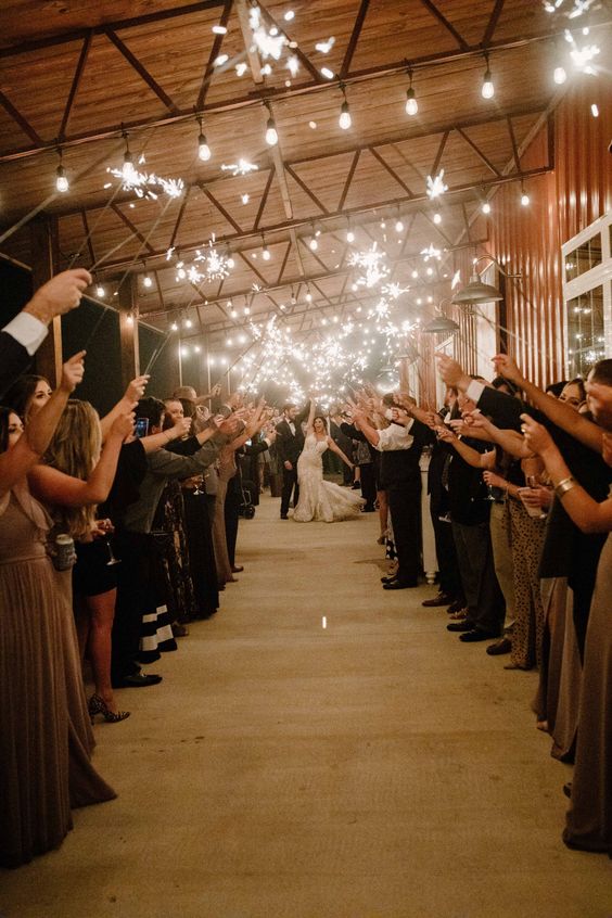 go for a wedding exit with los of sparklers, they will give a lovely fun and party touch to the wedding