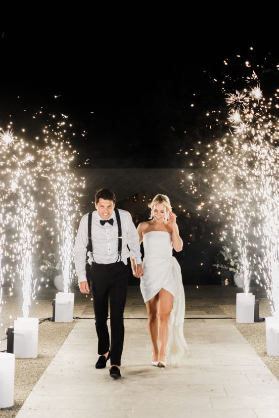 go to your wedding reception with lots of sparklers - they will illuminate your entering and can also illuminate your escape