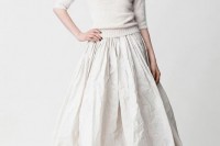 a neutral sweater with embellished shoulders is gorgeous enough to be a part of your bridal separate