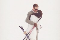 take your wedding portraits on the skis or gliding from a slope and enjoy