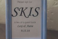 a mini sign in a blue frame is a cool and easy decoration for a wedding, you can make them as many as you want