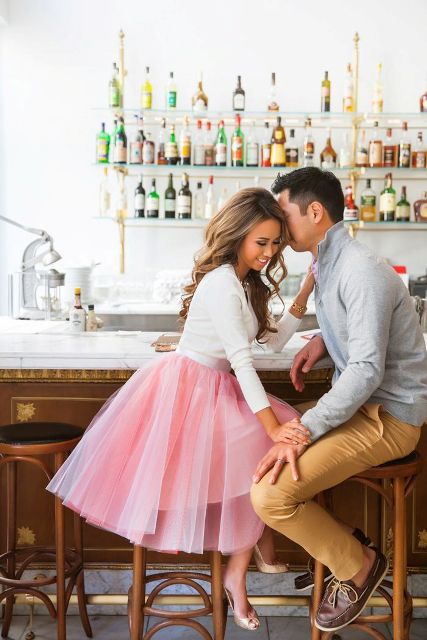 dress up and go to your favorite bar to celebrate your Valentine's Day engagement