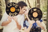 a bit of personalized vinyl will never spoil your Valentine engagement pics
