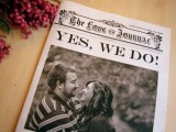 save the dates shaped as newspaper are great for any wedding, they are a fresh take on traditional things