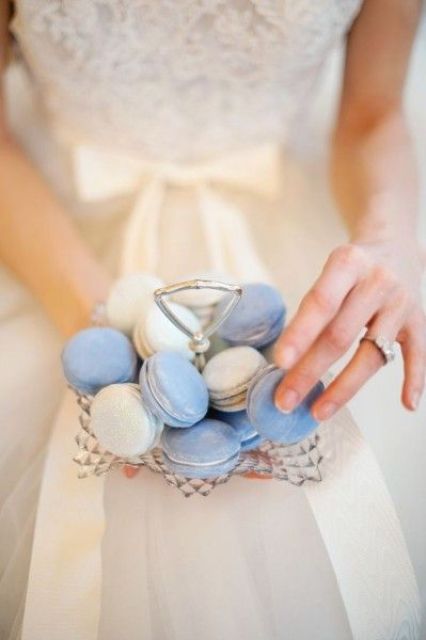 white and serenity blue macarons are great as wedding desserts or favors, great for any wedding