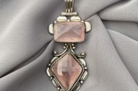 a refined rose quartz pendant for finishing off a gorgeous bridal look