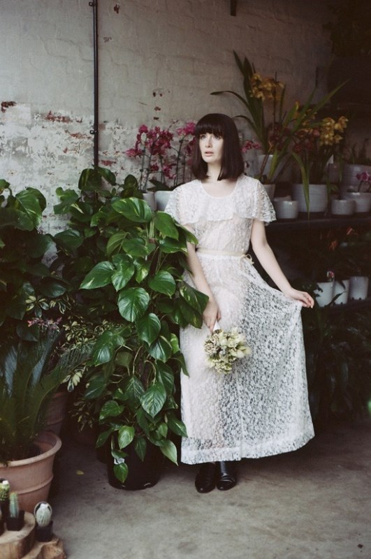 Picture Of botanical meets industrial bridal shoot at glasshaus nursery  21