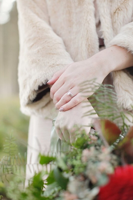 Picture Of cozy and romantic wild woodland bridal elopement shoot  16