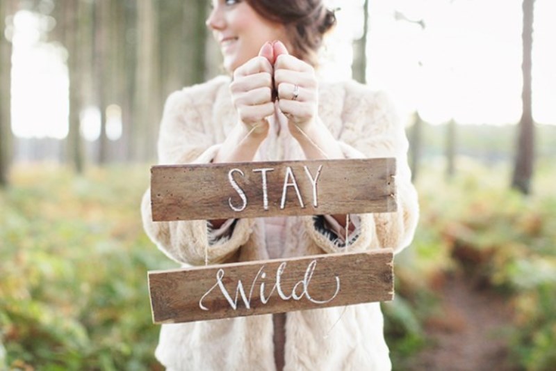 Picture Of cozy and romantic wild woodland bridal elopement shoot  2