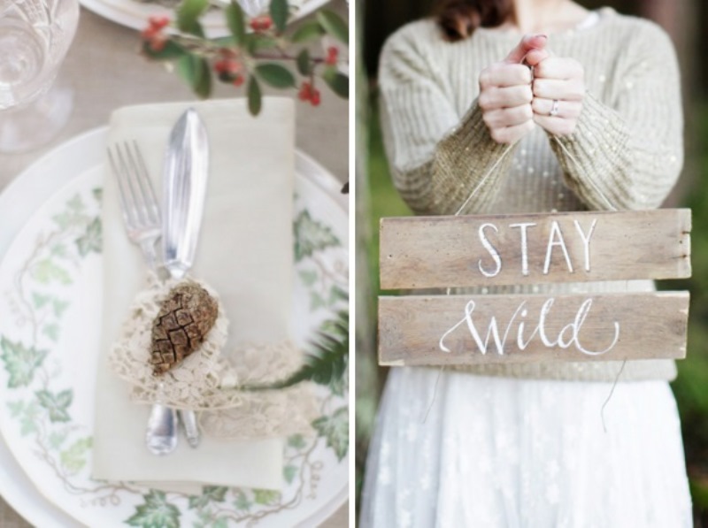Picture Of cozy and romantic wild woodland bridal elopement shoot  5