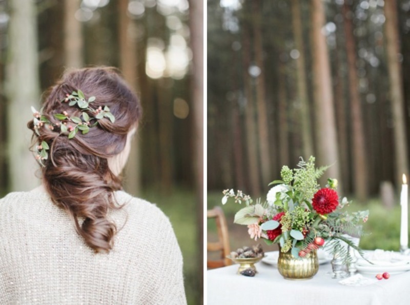 Picture Of cozy and romantic wild woodland bridal elopement shoot  7
