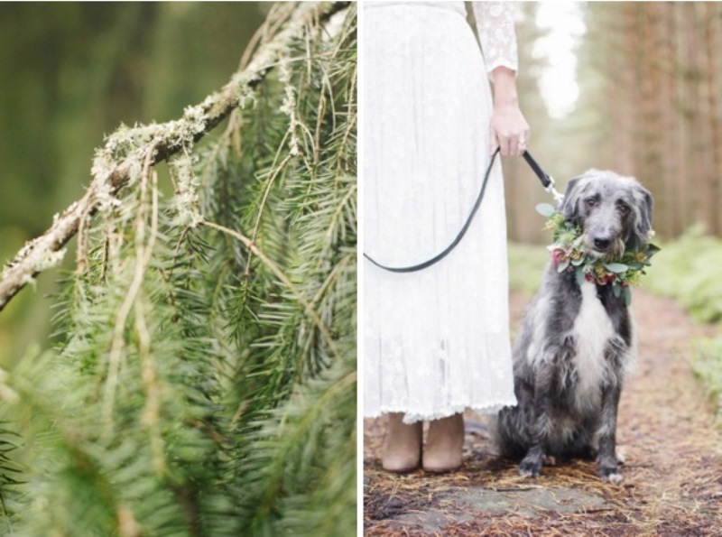 Picture Of cozy and romantic wild woodland bridal elopement shoot  9