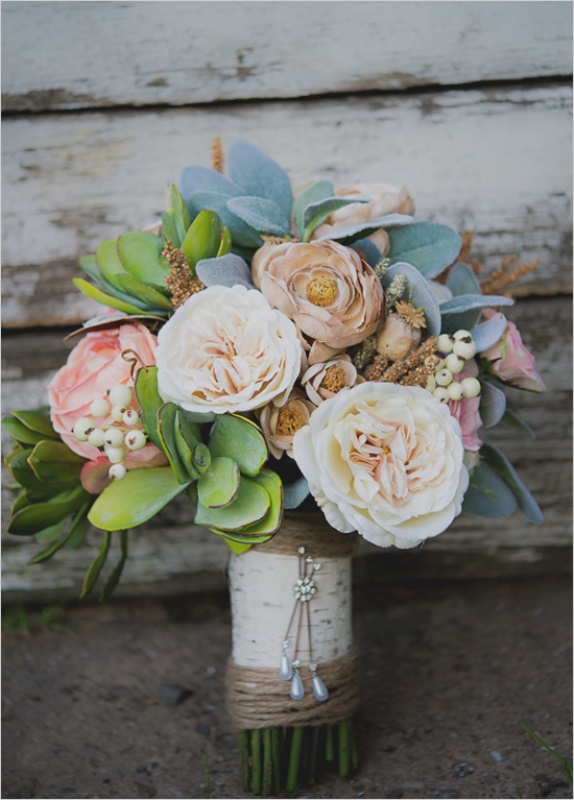 Diy faux flower wedding bouquet that looks like natural  1