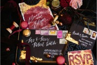 edgar-allen-poe-inspired-moody-black-gold-and-red-wedding-inspiration-2