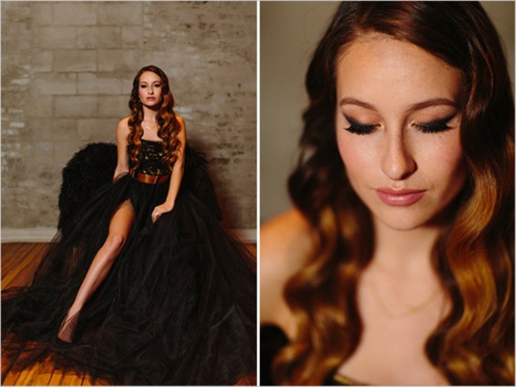 Edgar Allen Poe Inspired Moody Black, Gold And Red Wedding Inspiration
