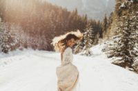 go for gorgeous wedding portraits on the mountain where you love to snowboard