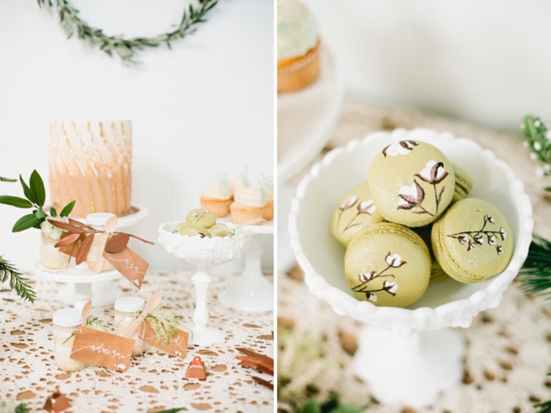 Green and copper christmas bridal party inspiration  21