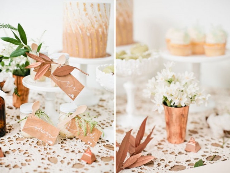 Green And Copper Christmas Bridal Party Inspiration