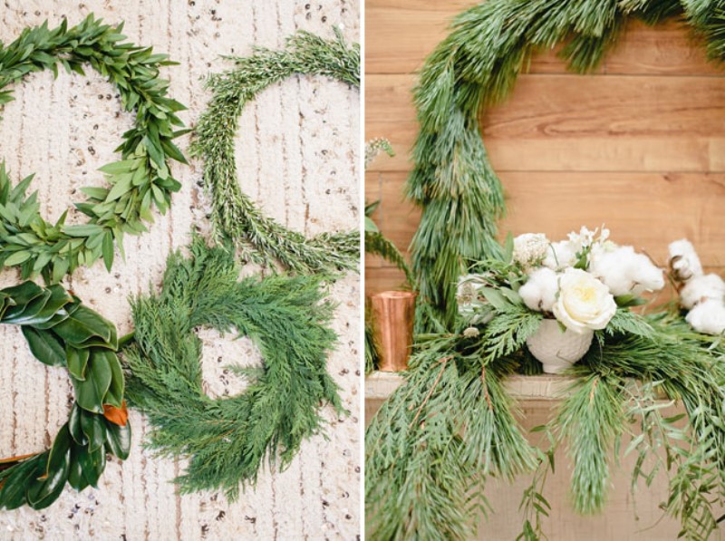 Green and copper christmas bridal party inspiration  4