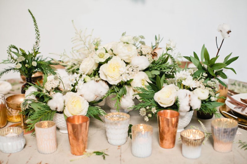 Green and copper christmas bridal party inspiration  9