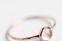 a rose gold and rose quartz ring will be a perfect accessory for a romantic bride or her bridesmaids