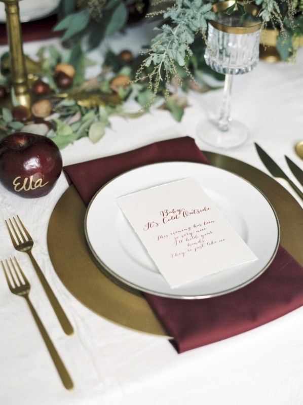 Red, Green And Gold Fairytale Christmas Wedding Inspiration