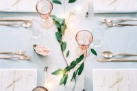 rose quartz glasses, blush stationery and pink Himalayan salt served in a seashells for a beautiful rose quartz wedding