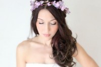 a very delicate small pink floral crown is a lovely idea for spring, it looks heavenly beautiful and delicate