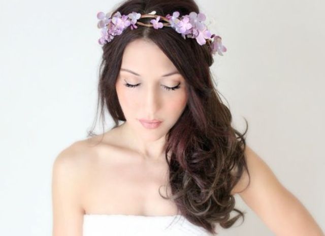 a very delicate small pink floral crown is a lovely idea for spring, it looks heavenly beautiful and delicate