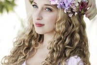 a fantastic pastel hydrangea flower crown is a great idea for a spring or summer bride