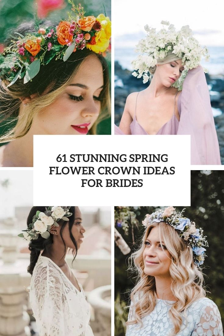 stunning spring flower crown ideas for brides cover