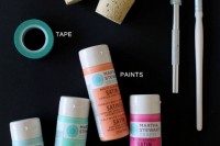 DIY Color Dipped Cork Place Card Holders 2