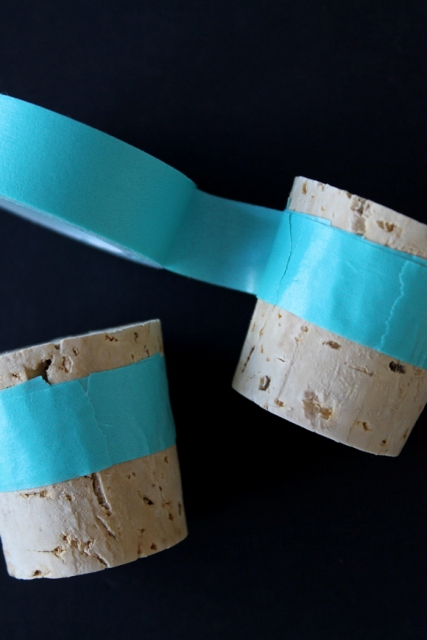 DIY Color Dipped Cork Place Card Holders