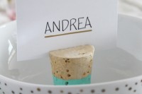 DIY Color Dipped Cork Place Card Holders 5