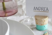 DIY Color Dipped Cork Place Card Holders 6
