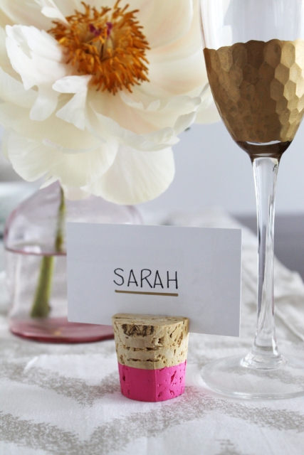 Picture Of DIY Color Dipped Cork Place Card Holders 8