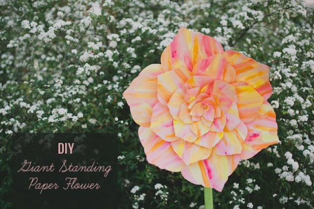 DIY Giant Standing Paper Flower For Your Wedding Decor