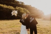 matching black denim personalized jackets with painting and embroidery are super cool