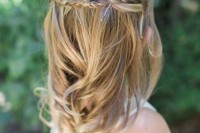 waves down and a braided halo are agreat idea for a boho or rustic wedding, and they can be easily made in a couple of minutes