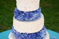 a stylish floral wedding cake design