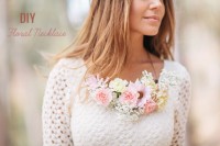 Gentle DIY Floral Necklace For Bridesmaids