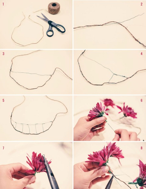 Gentle DIY Floral Necklace For Bridesmaids