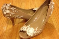 Romantic DIY Wedding Shoes With Appliques