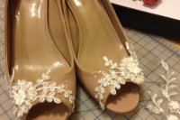 Romantic DIY Wedding Shoes With Appliques 3