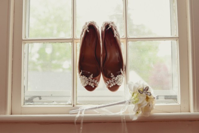 Picture Of Romantic DIY Wedding Shoes With Appliques 4